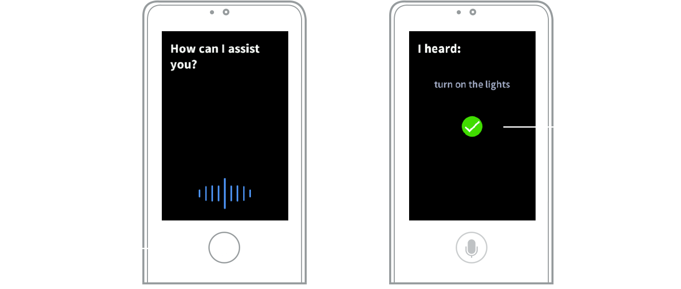 Crestron graphic showing two remote interfaces